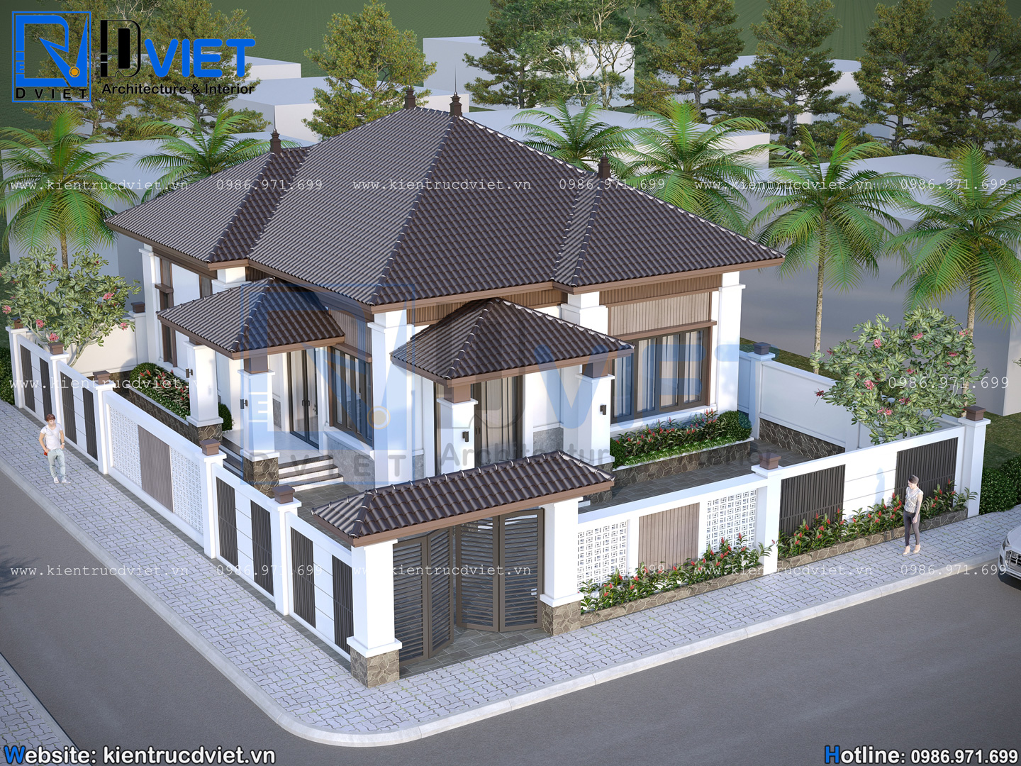 Thiết kế biệt thự mái Nhật 1 tầng hiện đại 10x12m tại Bắc Ninh BT 139